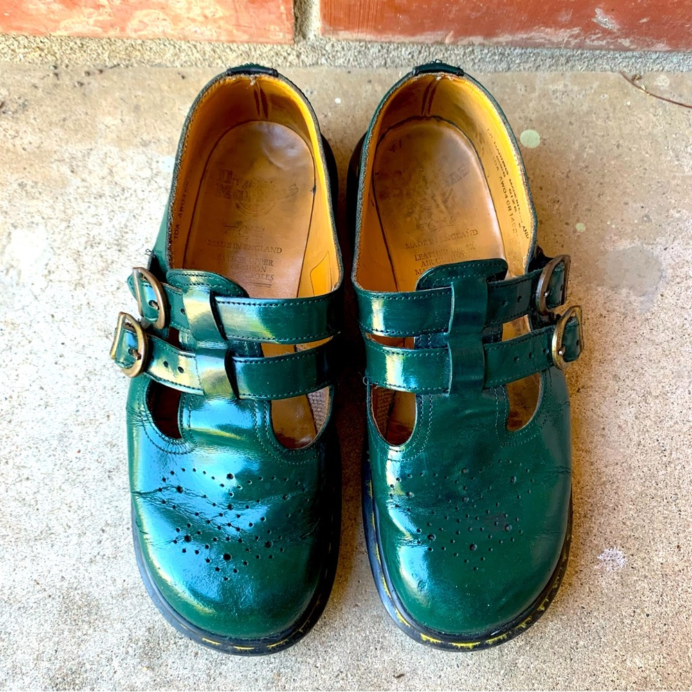 Vintage Dr. Martens Mary Janes - UK 6/US 8 refurbished green